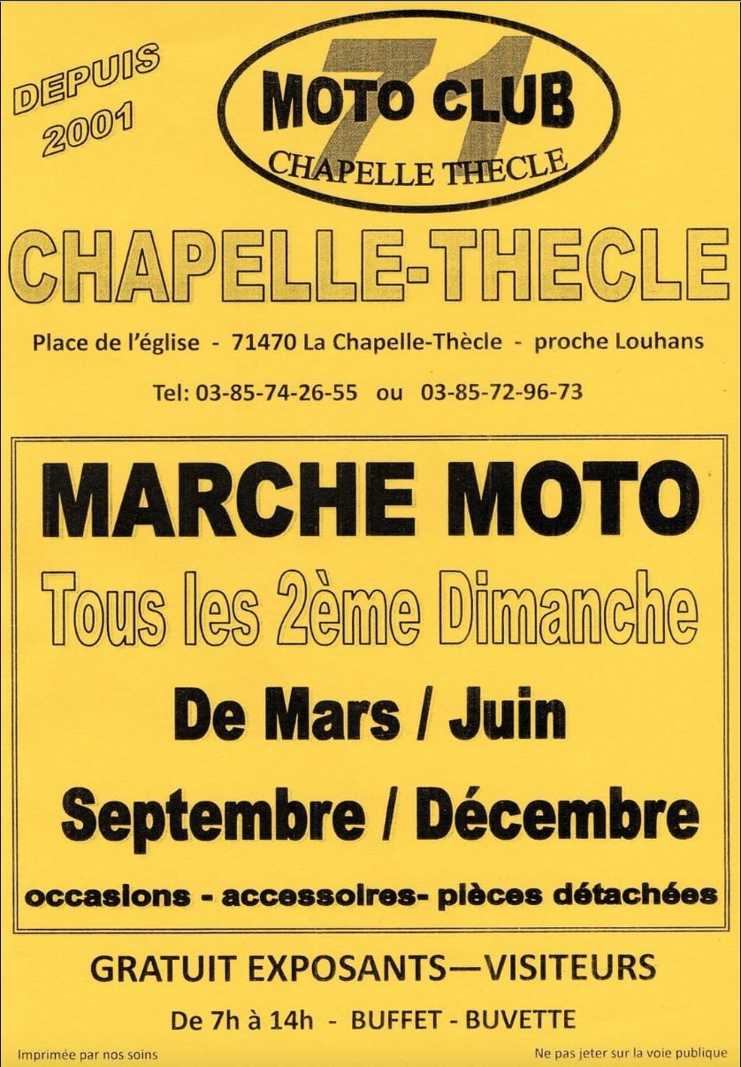 MARCHE MOTO - La Chapelle-Thècle 71470