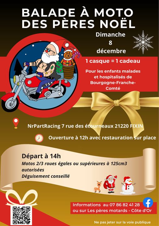 Balade à moto des Pères Noël - 21220 Fixin