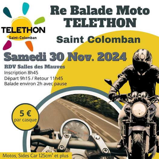 Balade Moto TELETHON 44310 Saint-Colomban