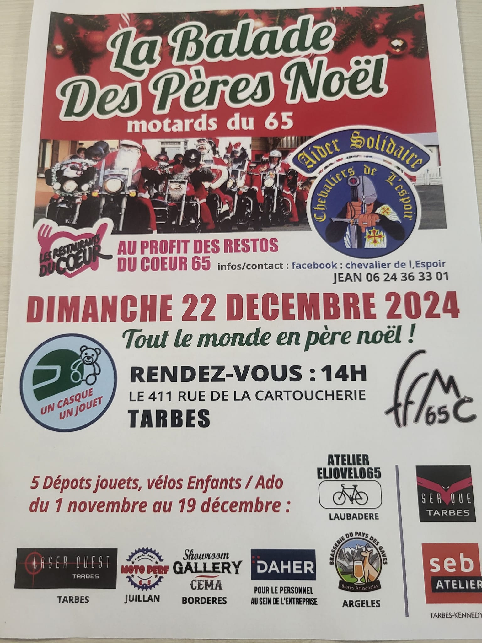 La balade des pères Noël motards du 65 - 65000 Tarbes