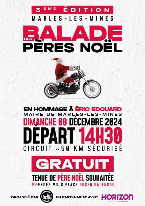 Balade des Pères Noël - Marles-les-Mines 62540