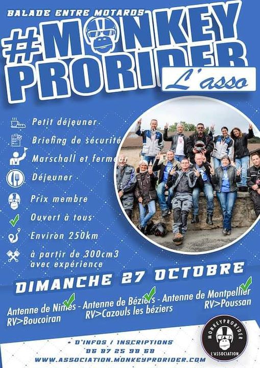 Balade entre motards - Boucoiran-et-Nozières 30190 - Cazouls-lès-Béziers 34370 - Poussan 34560