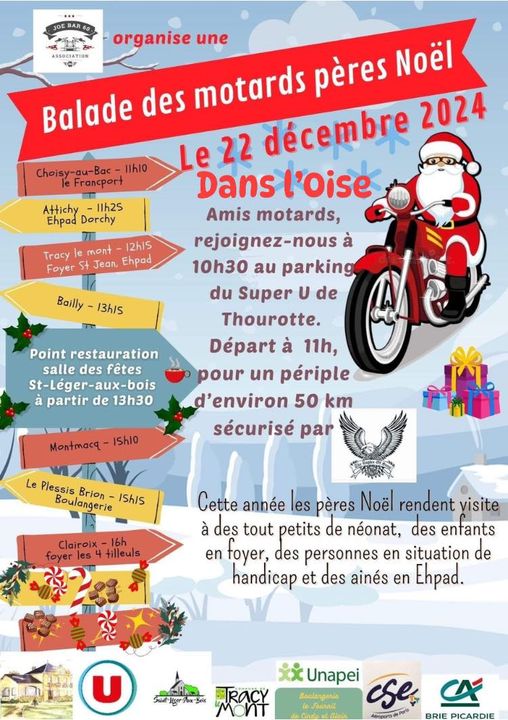 Balade des motards Pères Noël - 60150 Thourotte