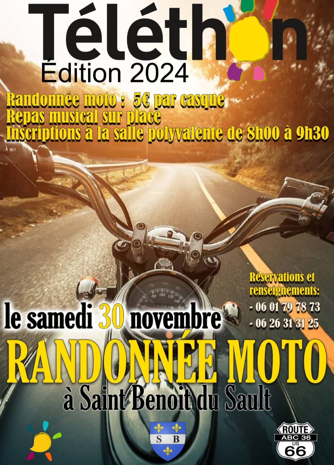 Téléthon randonnée moto - Saint-Benoît-du-Sault 36170