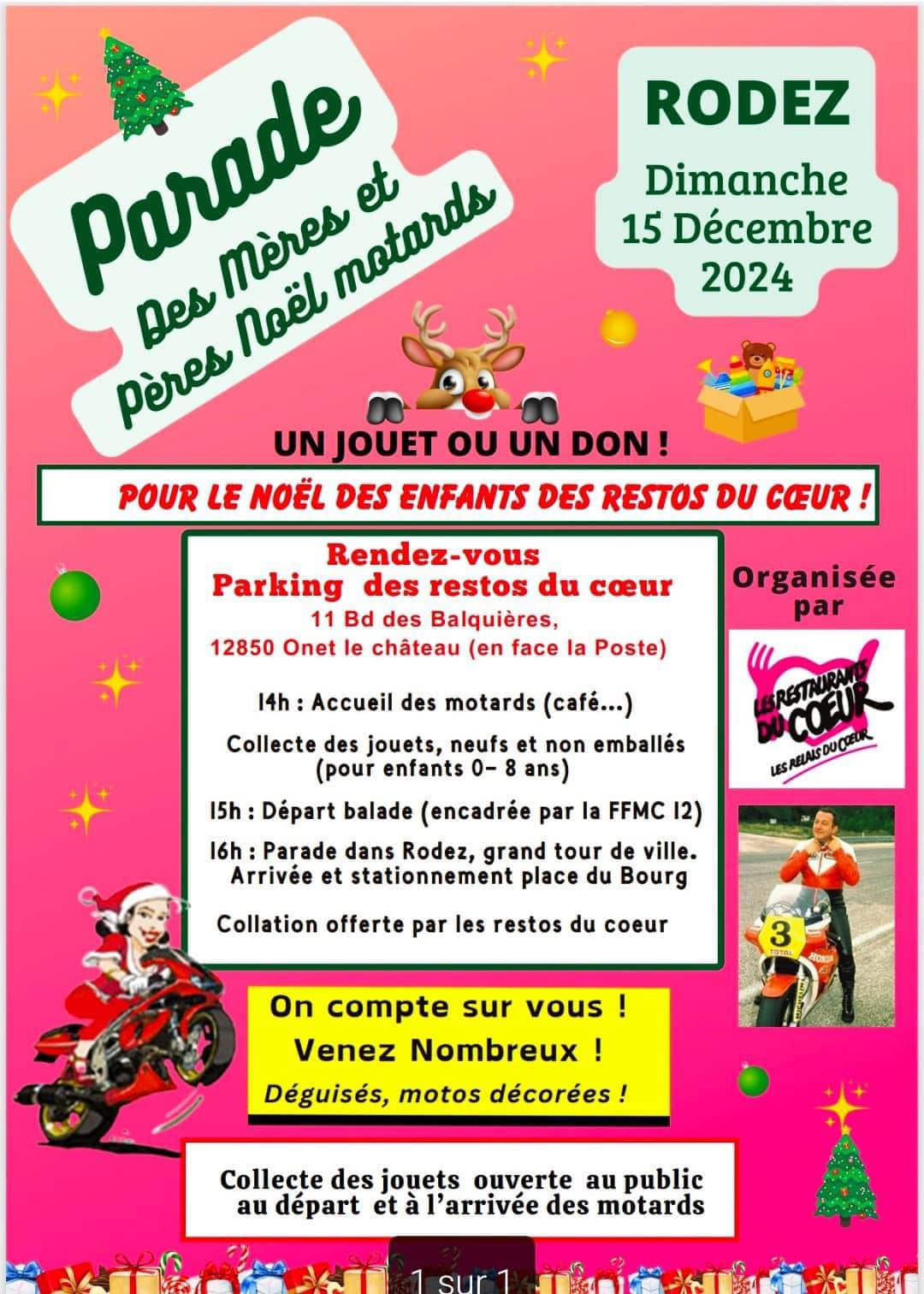 Parade des Mères er Pères Noël motards- Onet-le-Château 12850