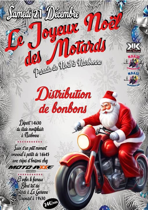 Le joyeux Noël des Motards - 11100 Narbonne