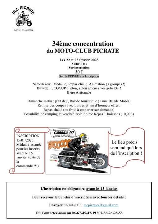 34ème concentration du MOTO-CLUB PICRATE - Aude 11