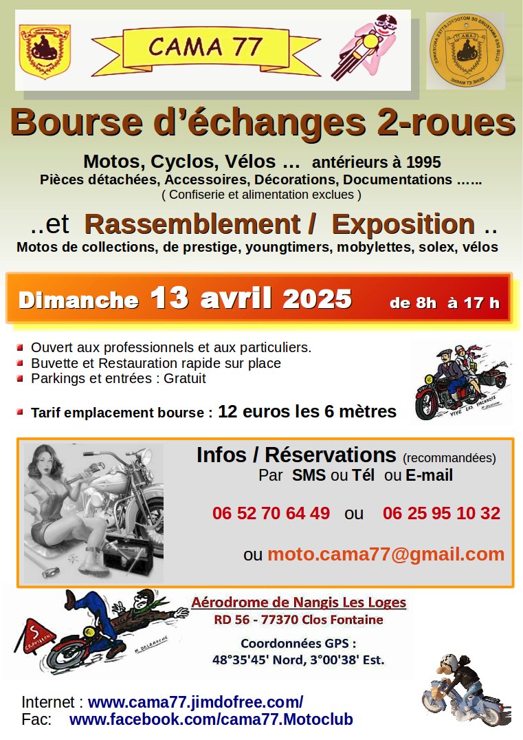 Bourse d'échanges 2-roues - 77370 Clos Fontaine