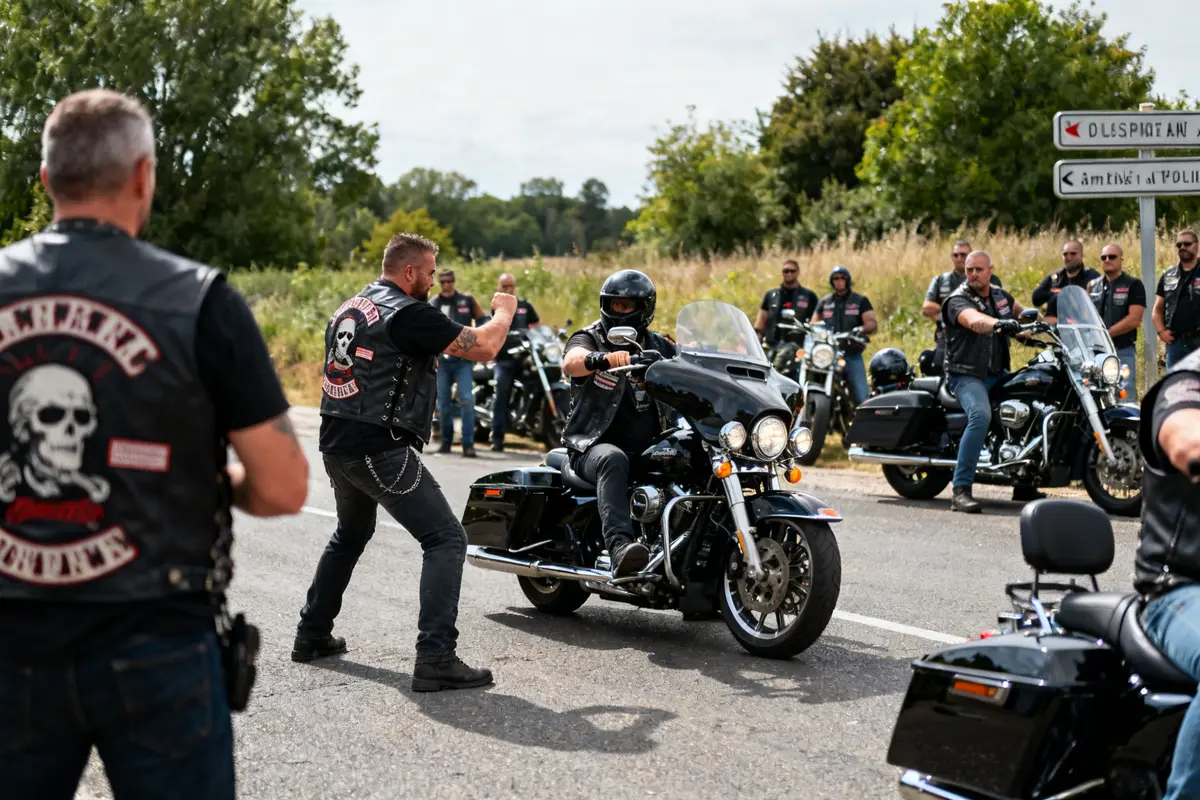 Des motards en pleine route se préparent pour une série motard excitante et dynamique